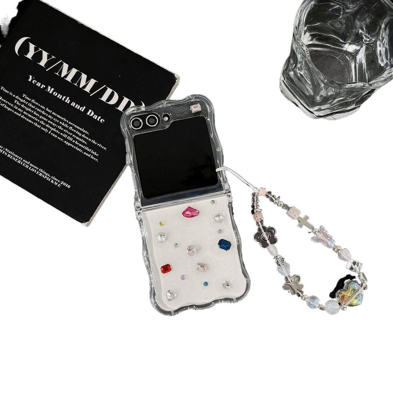 Protective Case | Silicone | Drop Protection | White, Clear | Shockproof | Shockproof Cover for Samsung Galaxy Z Flip 5 - Image 1