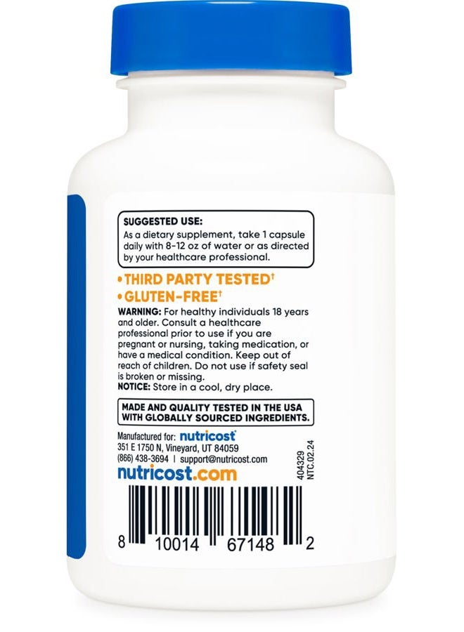 Nutricost زنك بيكولينات 50 ملغ، 120 كبسولة نباتية - خالية من الغلوتين وغير معدلة وراثيًا - Image 4