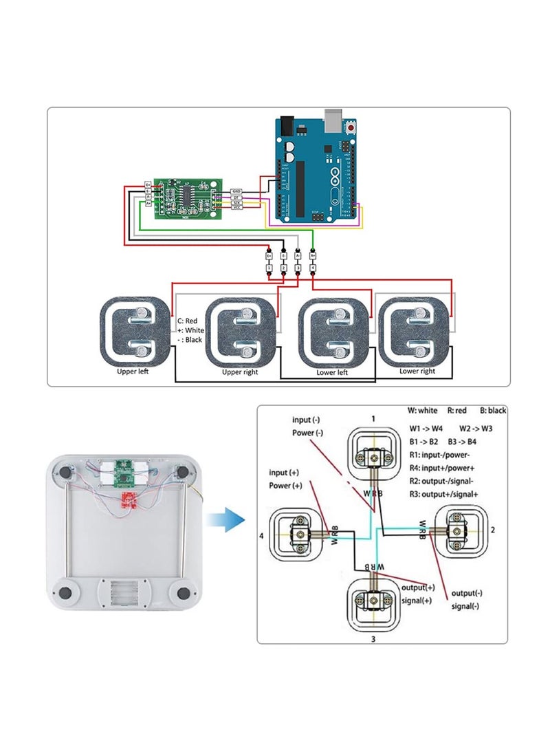 NEXTION 4pcs 50kg Load Cell Half Bridge Strain Gauge Human Body Scale Weight Sensor  1pcs HX711 Amplifier AD Module for Arduino  - Image 3