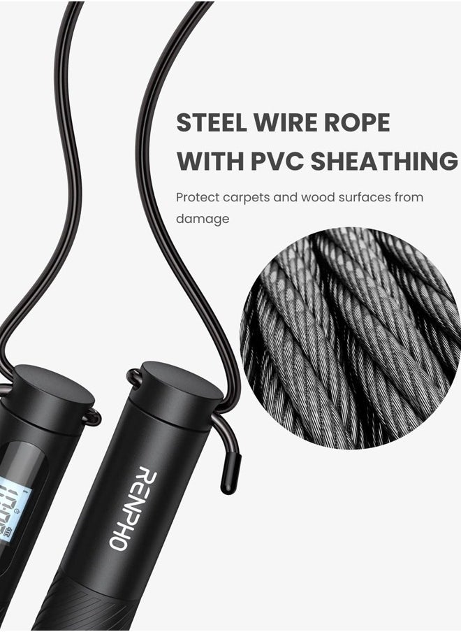 RENPHO Cordless Jump Rope, Weighted Jump Rope with Counter, Jump Ropes for Fitness, Smart Skipping Rope for Crossfit, Gym, Burn Calorie, APP Data Analysis, at-Home-Workout for Women Men Adult Kids  - Image 2