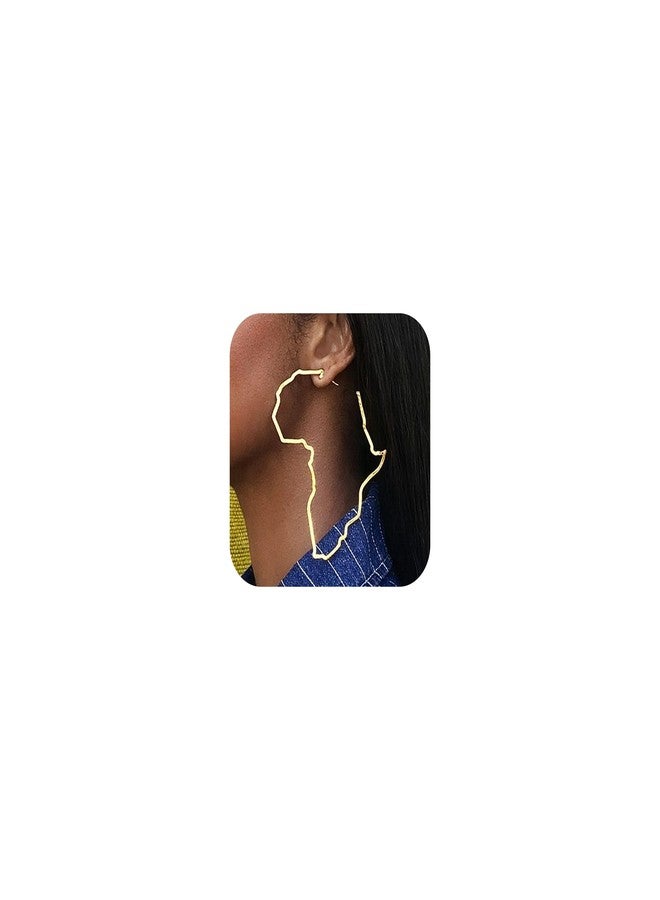 Novearring أقراط أفريقية، مجوهرات للنساء ذوات البشرة السمراء، أقراط مستوحاة من التاريخ الأفريقي، مجوهرات على خريطة أفريقيا، إكسسوارات يوم التحرير، أزياء أفريقية - Image 1