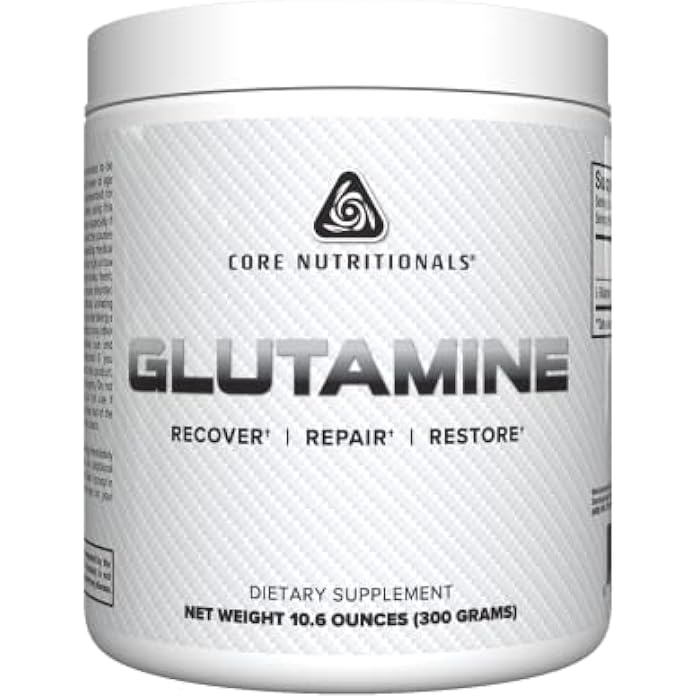 Core Nutritionals حمض أميني جلوتامين من كور نيوترشنالز | تعزيز التعافي واستعادة مستويات L-جلوتامين | دعم المناعة، بناء العضلات، صحة الأمعاء | 60 حصة (بدون نكهة) - Image 1