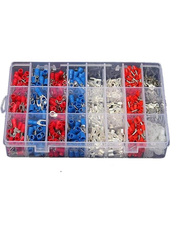 PROMASS 1000Pcs 24Types Electrical Cable Wire Crimp Terminals Kit Cord Pin End Connectors Insulated Spade Fork Ring Assorted Set  - Image 1