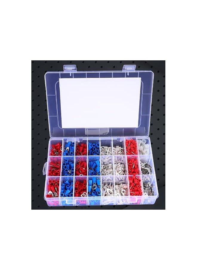 PROMASS 1000Pcs 24Types Electrical Cable Wire Crimp Terminals Kit Cord Pin End Connectors Insulated Spade Fork Ring Assorted Set  - Image 5