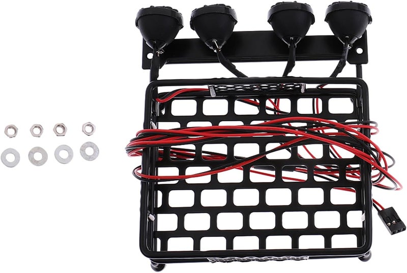 Yurefax 1/10 RC Rock Crawler Roof Rack with Lights - Image 3