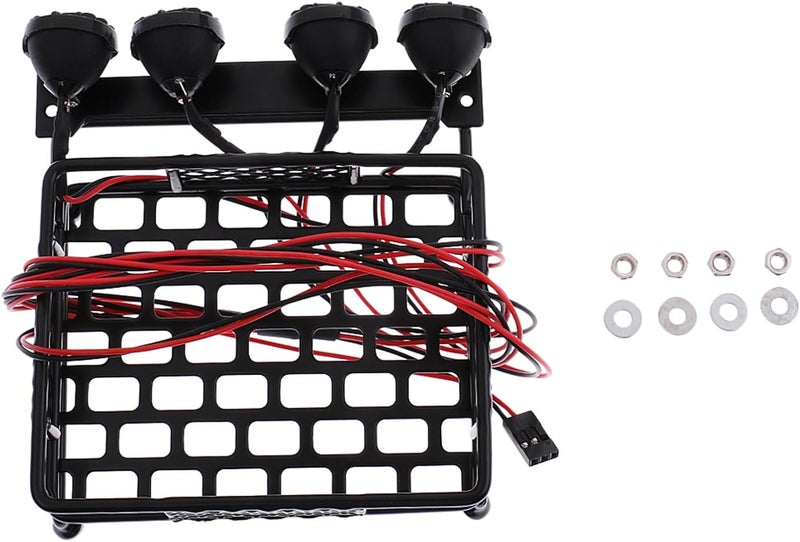 Yurefax 1/10 RC Rock Crawler Roof Rack with Lights - Image 5