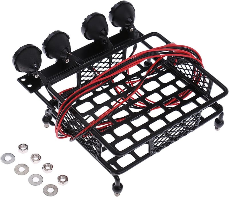 Yurefax 1/10 RC Rock Crawler Roof Rack with Lights - Image 1