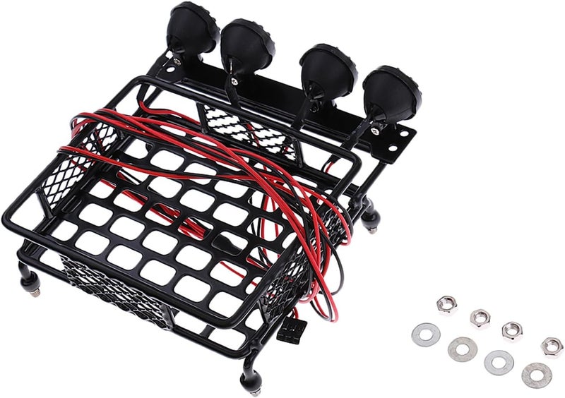Yurefax 1/10 RC Rock Crawler Roof Rack with Lights - Image 2
