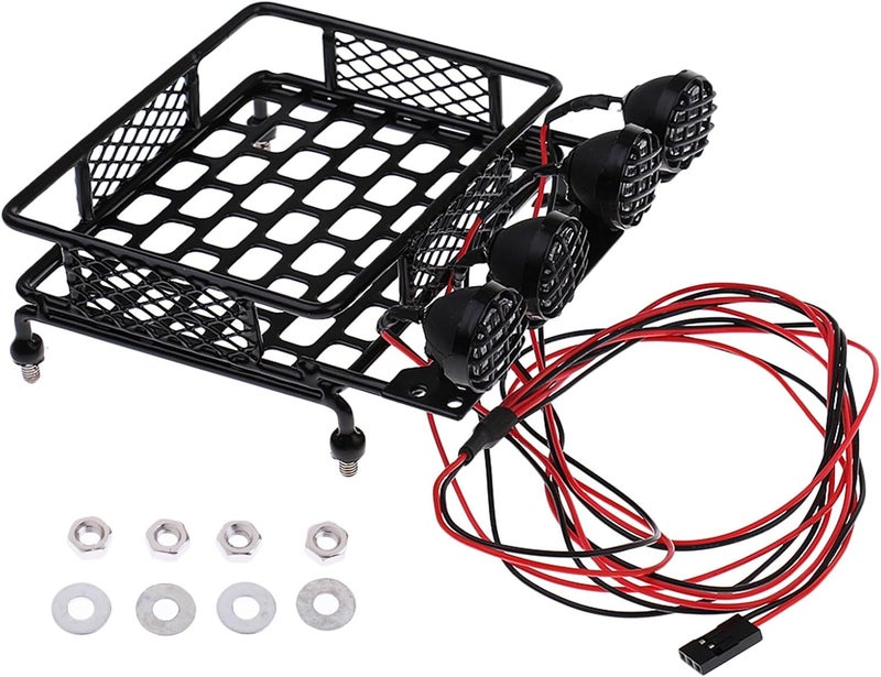 Yurefax 1/10 RC Rock Crawler Roof Rack with Lights - Image 4