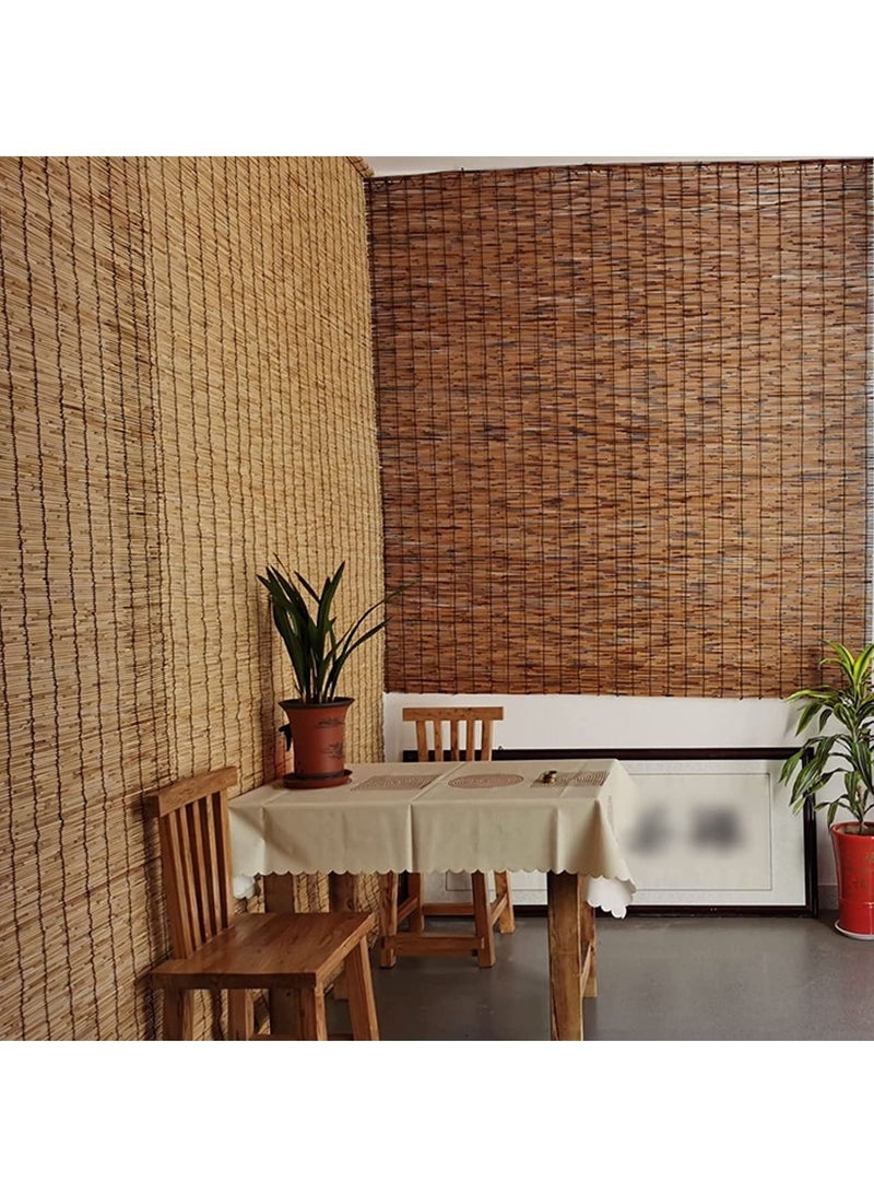 LINGWEI 2pcs Bamboo Blind Natural Wooden Bamboo Blind Roll Window Shades Bamboo Cutain Bamboo Roller Blind Bamboo Roll Up Shades Reed Outdoor Indoor Decoration Reed Curtain  - Image 3