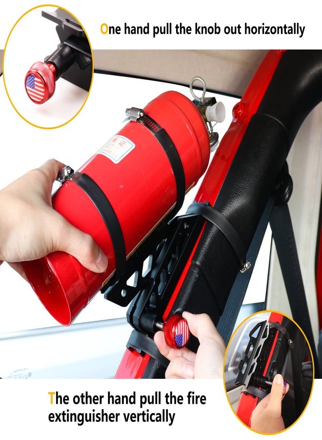 Bestaoo Adjustable Roll Bar Fire Extinguisher Mount Holder for Jeep Wrangler TJ JK JKU JL UTV Polaris RZR Ranger Camper Van, Aluminum, Quick Release, Upgrade - Image 2