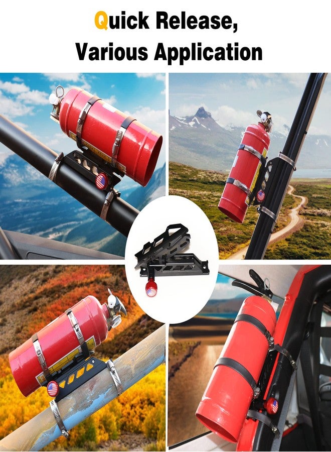 Bestaoo Adjustable Roll Bar Fire Extinguisher Mount Holder for Jeep Wrangler TJ JK JKU JL UTV Polaris RZR Ranger Camper Van, Aluminum, Quick Release, Upgrade - Image 4