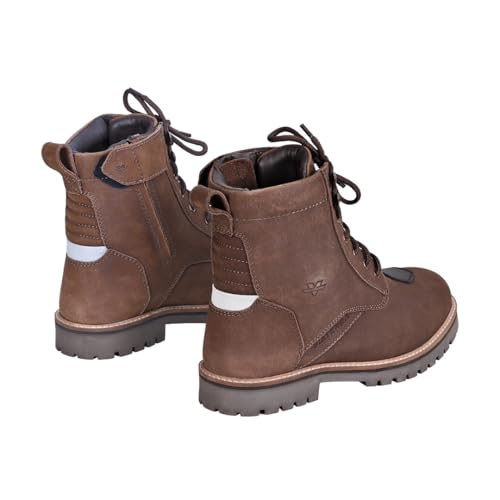ViaTerra Bronson Retro Motorcycle Riding Boots for Men |Gear Protector, Top Grain Leather |SAS-Tec Ankle Protection Riding Shoes (Brown)(11.5) - Image 2