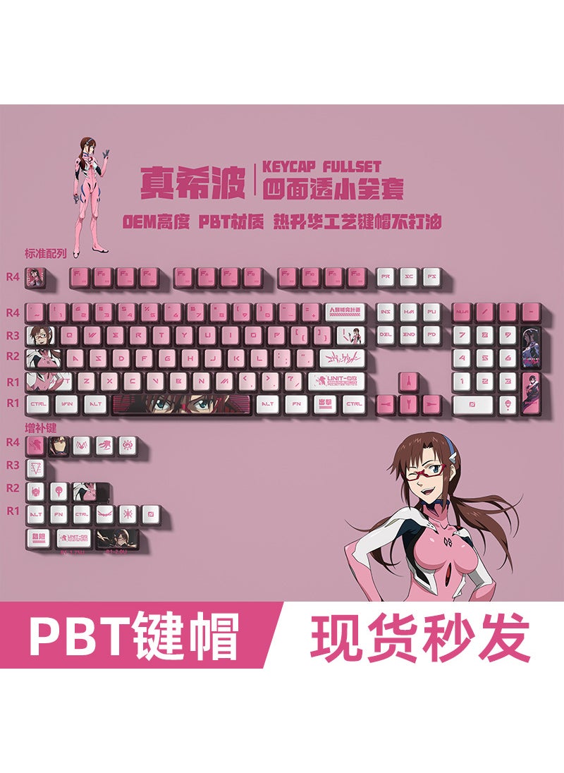 Generic - EVA Asuka Transparent Pudding Keycaps Full Set EVA True Hsibo Four-sided Transparent Key Cap Small Complete Set - Image 1