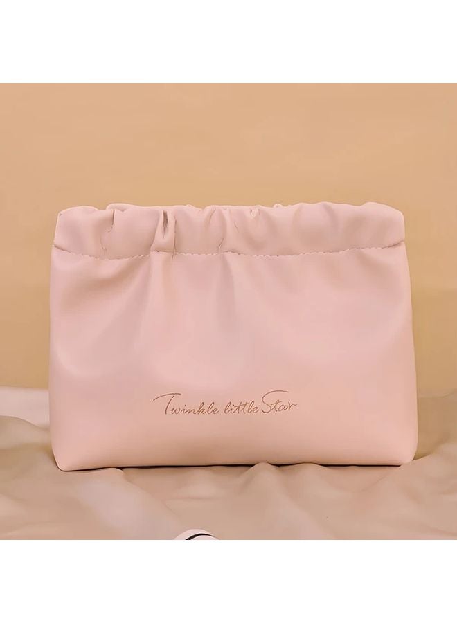 Large Pink Makeup Bag Travel Toiletry Organizer Portable Cosmetic Storage Case - Image 1