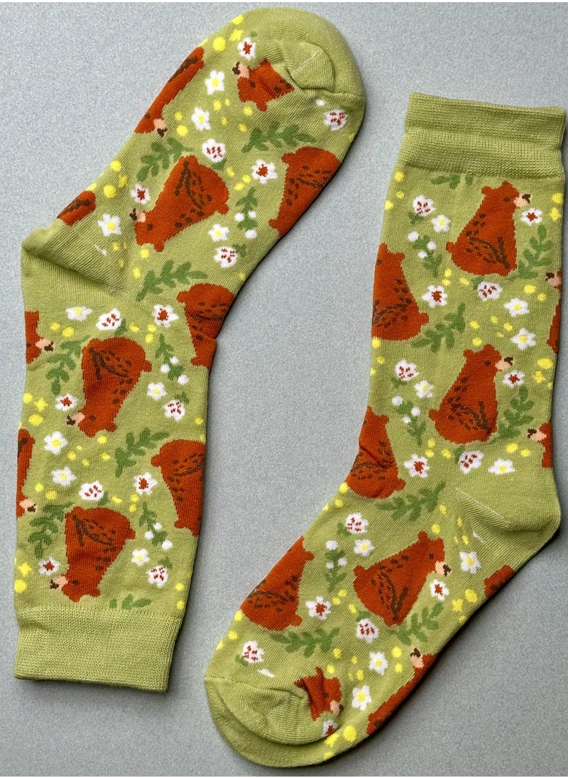 The Socks Hype - Mighty Bear Socks for Men Women | Cotton Soft Comfortable Crew Socks | Perfect for 35-42 Sizes | Bold Bear Design for Adventure Enthusiasts - Image 1