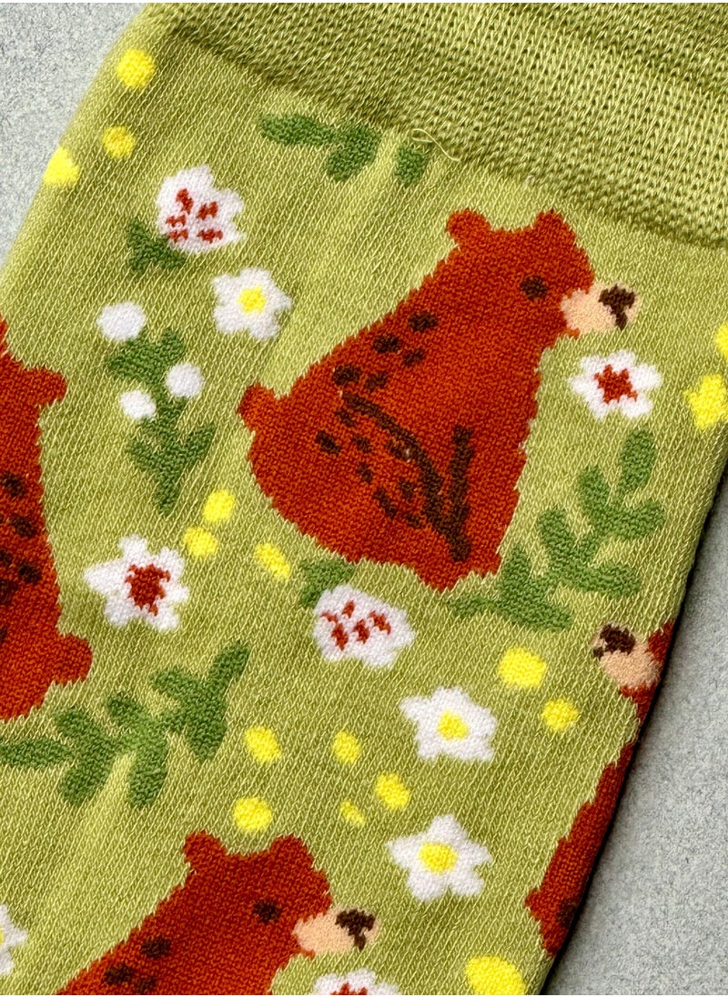 The Socks Hype - Mighty Bear Socks for Men Women | Cotton Soft Comfortable Crew Socks | Perfect for 35-42 Sizes | Bold Bear Design for Adventure Enthusiasts - Image 1
