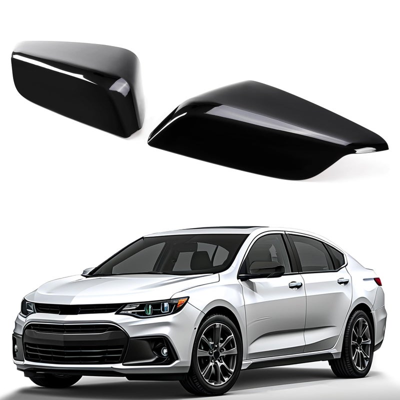 HECASA Mirror Cover Pair Compatible with 20162024 Chevy Chevrolet Malibu Mirror Housing Replaces 84026841 84026842 Mirror Cap Driver Passenger Side Black