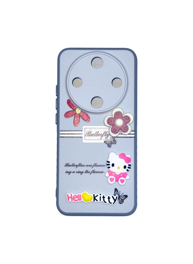 Cartoon Characters Phone Case with Camera Protection for Honor X9d, Light Gray - Image 1