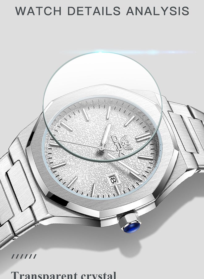 OPK Men's Octagonal Steel Band Men's Watch Form Calendar Luminous Quartz Watch 6046 - Image 5