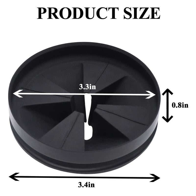 واقيات رذاذ التخلص من القمامة 3 3/8 بوصة، حاجز حوض Qcb-Am بديل لسلسلة Insinkerator Evolution Series، مقابس تصريف ذات طوق هادئ وقابل للإزالة، ملحقات التخلص من القمامة باللون الأسود - Image 3