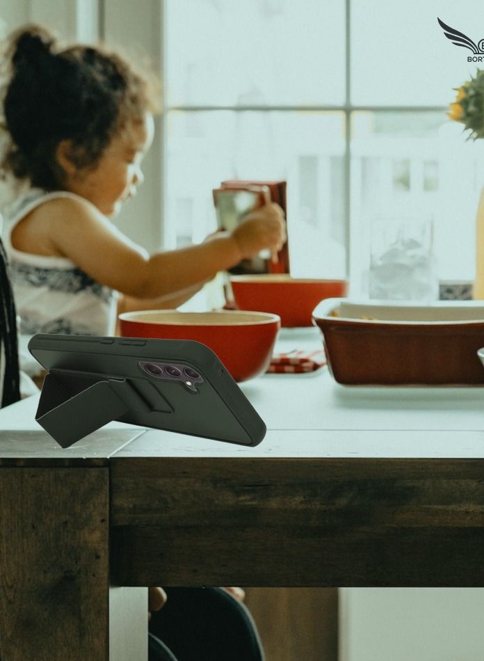 BORTONY Samsung A54 5G Case with Magnetic Car Mount Kickstand Holder Premium Silicone Vertical and Horizontal Hand Strap Grip Cover for Samsung Galaxy A54 5G - Image 3