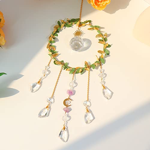 LPKADQA Suncatcher - Hanging Crystals Sun Catchers with Healing Amethyst for Windows, Glass Prisms Rainbow Maker, Home Decor, Blessed Gift Ideas - Image 5