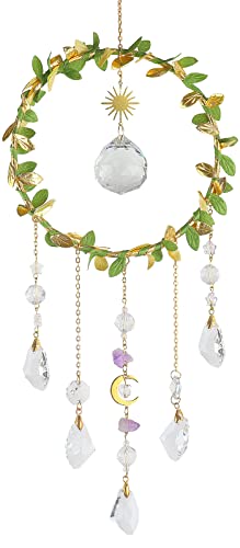 LPKADQA Suncatcher - Hanging Crystals Sun Catchers with Healing Amethyst for Windows, Glass Prisms Rainbow Maker, Home Decor, Blessed Gift Ideas - Image 1