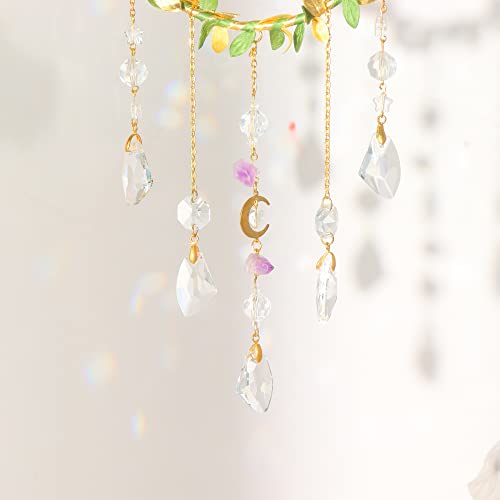 LPKADQA Suncatcher - Hanging Crystals Sun Catchers with Healing Amethyst for Windows, Glass Prisms Rainbow Maker, Home Decor, Blessed Gift Ideas - Image 3