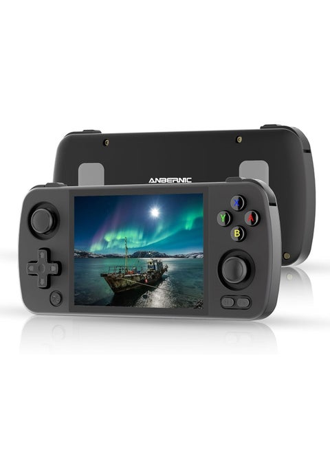 RG405M Retro Handheld Game, Aluminum Alloy Shell, Android 12 System, Comes with 128G TF Card 3172 Games Preloaded, 4-inch IPS Touch Screen (128GB+128GB, Black)