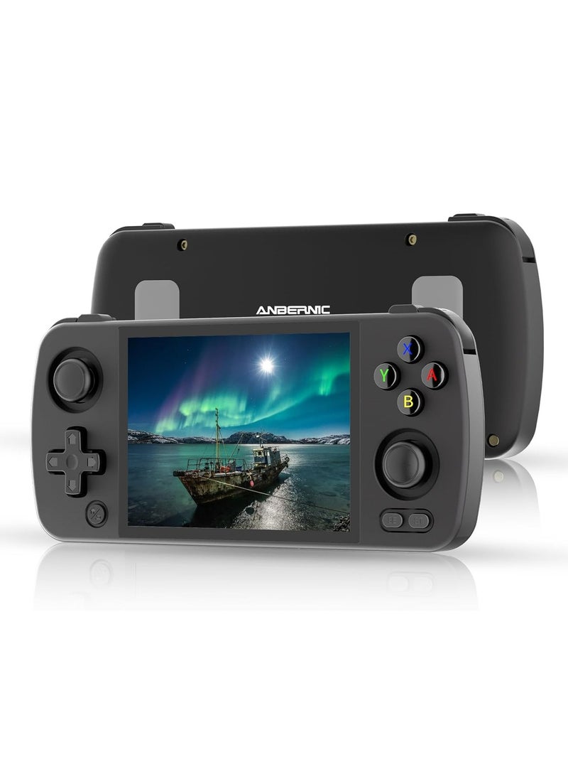 ANBERNIC  - RG405M Retro Handheld Game, Aluminum Alloy Shell, Android 12 System, Comes with 128G TF Card 3172 Games Preloaded, 4-inch IPS Touch Screen (128GB+128GB, Black) - Image 1