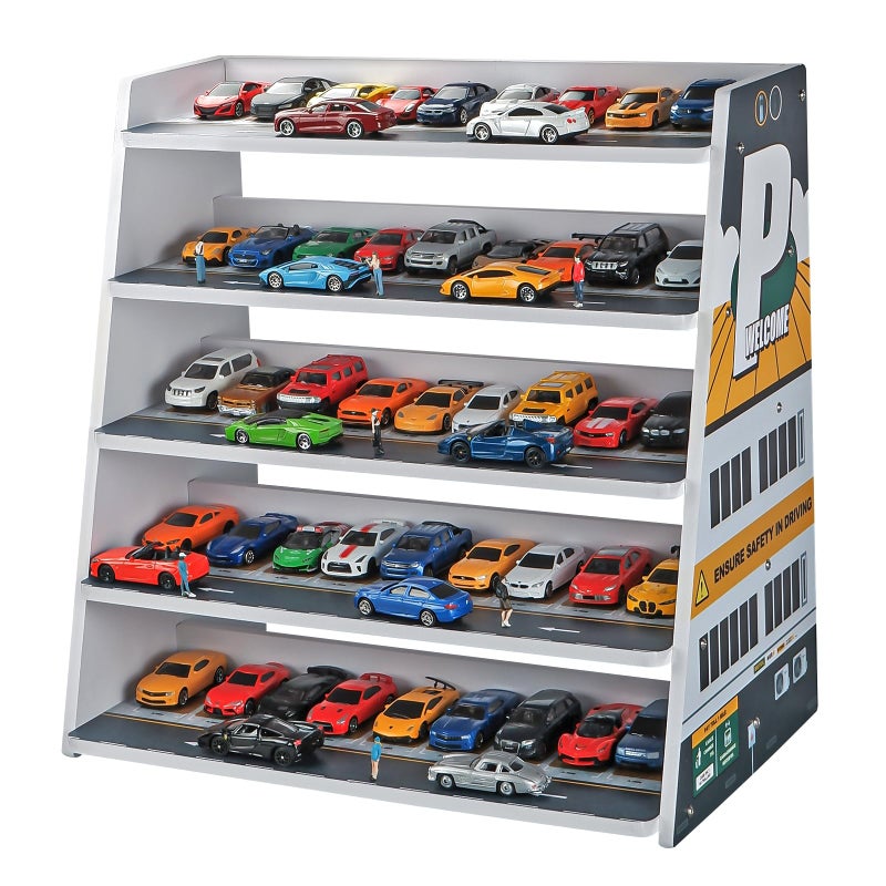 kivcmds Kivmcds 164 Hot Die Cast Wheel Display CaseFiveTier Stepped car Model Display StandToy Car Storage Display RackParking Lot Scene - Image 2