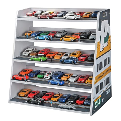 kivcmds Kivmcds 164 Hot Die Cast Wheel Display CaseFiveTier Stepped car Model Display StandToy Car Storage Display RackParking Lot Scene - Image 1