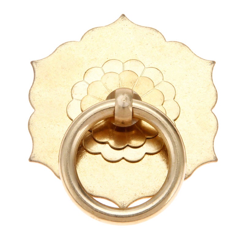 Yetaha Antique Ring Pulls Furniture Drop Knobs Brass Cabinet Handles Classical Hexagon Flower for Drawer Dresser Closet Wardrobe Cupboard Door Kitchen Bedroom Decoration
