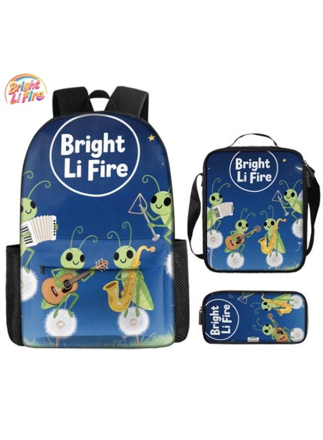 واضح من النار حقيبة كرتونية من ثلاث قطع، يسهل التعامل معها في مناسبات مختلفة (متوفرة للطلاب والأطفال والأصدقاء في النزهايات وتسلق الجبال والتعليم المدرسي وما إلى ذلك) | الكتفين + حقائب اليد + حقائب القرطاسية | موسم العودة إلى المدرسة / هدايا المهرجان - 38 - Image 1