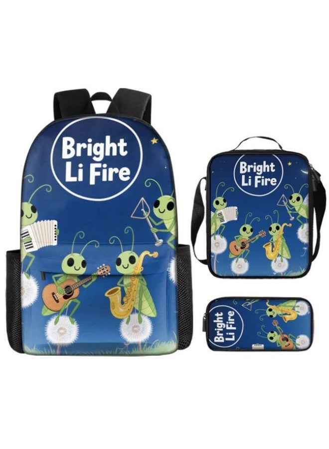 واضح من النار حقيبة كرتونية من ثلاث قطع، يسهل التعامل معها في مناسبات مختلفة (متوفرة للطلاب والأطفال والأصدقاء في النزهايات وتسلق الجبال والتعليم المدرسي وما إلى ذلك) | الكتفين + حقائب اليد + حقائب القرطاسية | موسم العودة إلى المدرسة / هدايا المهرجان - 38 - Image 2