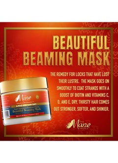 THE MANE CHOICE A Maz Zon Hair Day Beautiful Beaming Mask Reviving Deep Conditioning Hair Mask For Dry Thirsty Hair Coats Hair In Biotin And Vitamins Cde (12 Oz)  - Image 2