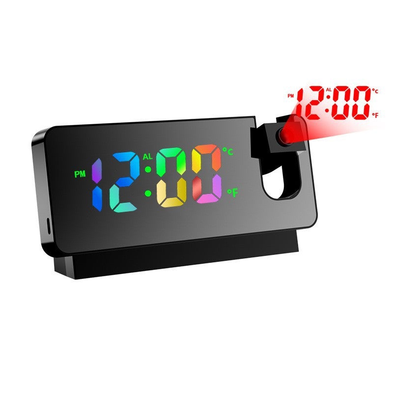 Mute Electronic Digital Time Temperature Calendar Net Red Led Alarm Clock Projection Red Light Projection Alarm Clock Smart Clock - Image 2