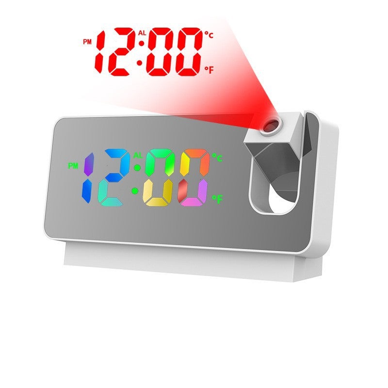 Mute Electronic Digital Time Temperature Calendar Net Red Led Alarm Clock Projection Red Light Projection Alarm Clock Smart Clock - Image 3