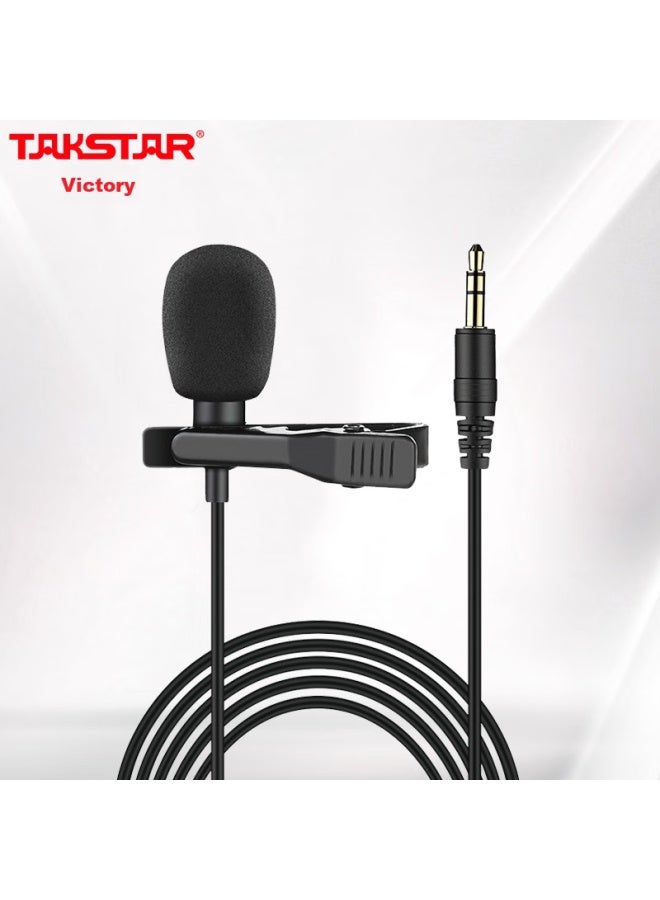 Takstar Tcm-400 Lavalier Microphone For Mobile Product Reviews, Interviews, Course Recording, Short Video Filming And Audio Recording, Black - Image 1