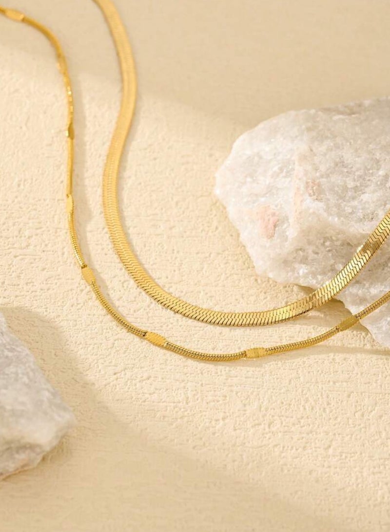 إيكوال خلخال نسائي أنيق من الاستانلس ستيل مطلي باللون الذهبي - Image 2