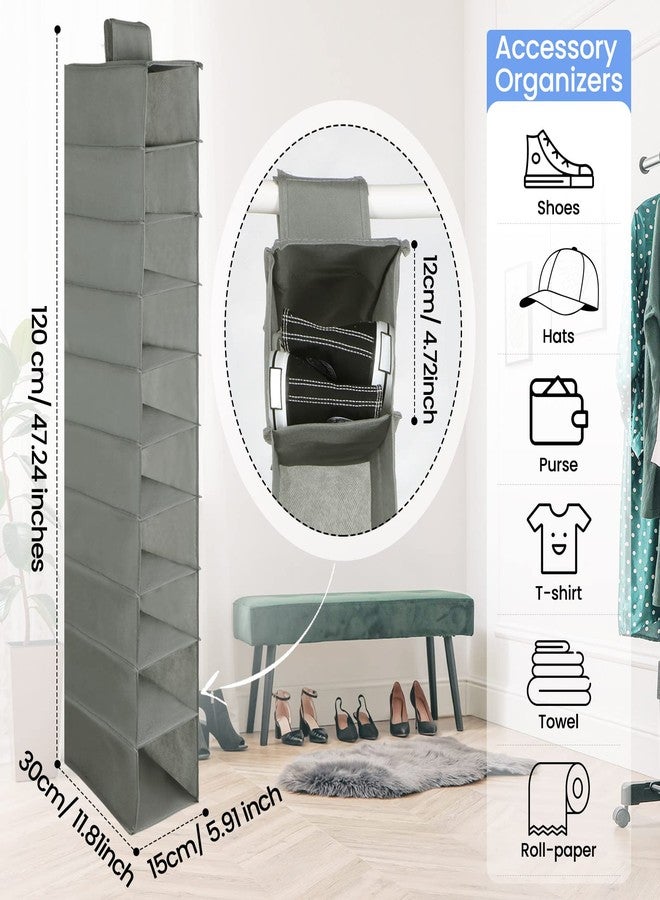 Kenning 4 Pack Hanging Shoe Shelves 10 Shelf Hanging Shoe Organizer Holder for Hats Purses Handbags Closet Space Saving - Image 2