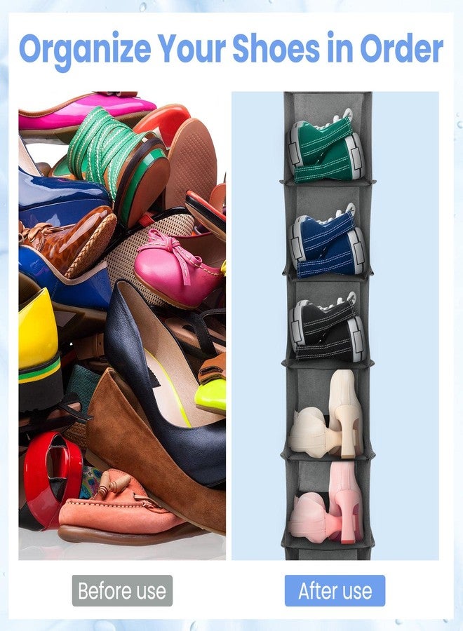 Kenning 4 Pack Hanging Shoe Shelves 10 Shelf Hanging Shoe Organizer Holder for Hats Purses Handbags Closet Space Saving - Image 5