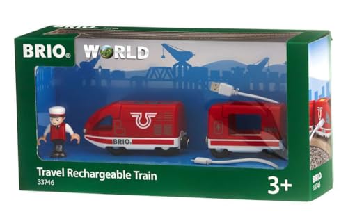 BRIO World 33746 - Travel Rechargeable Train Set | 4 Piece Wooden Toy Train Set for Toddlers | Includes USB Charging Cable | Compatible with All BRIO Sets - Image 5