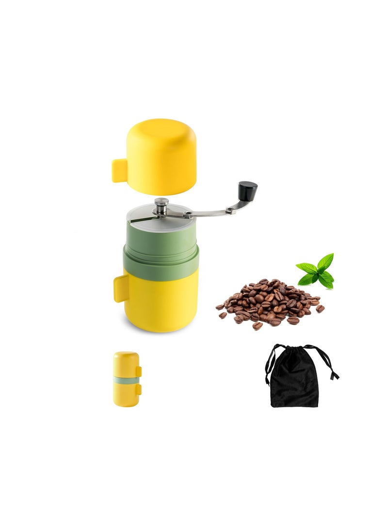 Y&D Manual Coffee Grinder Portable, Bean with Conical Ceramic Burr, Foldable Rocker, Adjustable Coarseness, Burr Hand for Outdoor Traveling Camping Office Home - Image 1