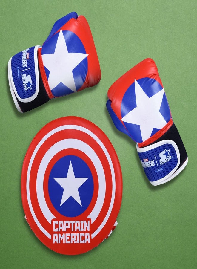 Starter Captain America Focus Pad with Boxing Gloves by Starter - Ideal for Boxing Training,Glove Set,Kick Boxing,Multi-Colour - Image 5