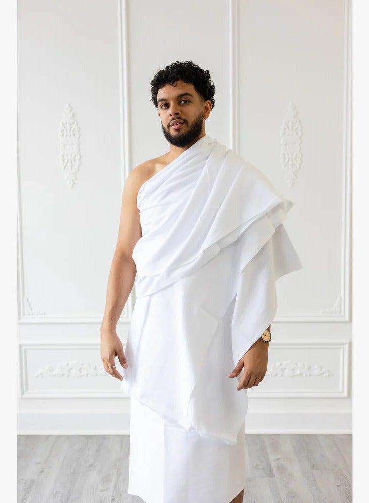 Hajj and Umrah Pilgrimage Attire for Men – Ultra-Soft Breathable Cotton Ihram Set 2-Pack with Matching Cap and Belt – Lightweight Comfort Fit - Image 3