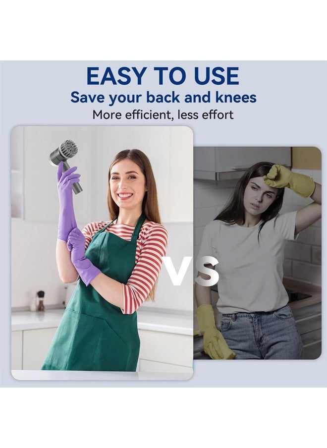 Hihonor Electric Cleaning Brush with 5 Replaceable Brush Heads, Dishwashing, Shoe Brushing, Floor Degreasing, Multifunctional Electric Cleaning Brush, Suitable for Bathroom Floor, Kitchen Cleaning, Grey  - Image 2