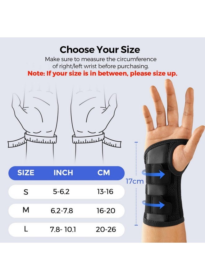 FREETOO Wrist Brace For Carpal Tunnel,[New Upgrade-Anatomically Shaped] Adjustable Wrist Support Splint For Men And Women,Hand Brace For Pain Relief, Tendinitis,Arthritis,Right Hand,Medium,Black-Grey - Image 5