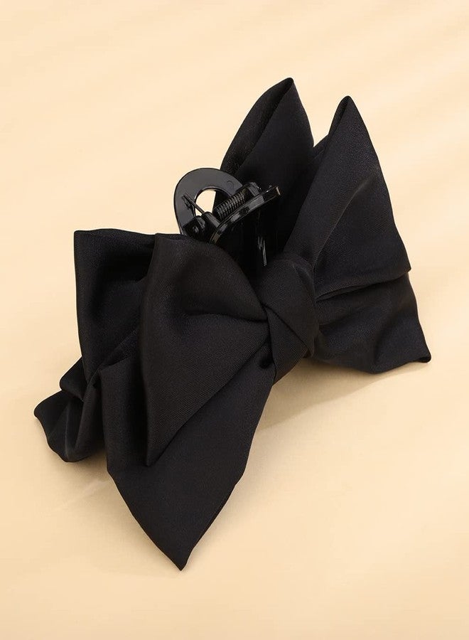 Wiwpar Big Hair Clips Bow Claw for Women Girls Thin Thick Hair Barrettes Nonslip Bows Jaw Accessories for Curly Hair Halloween Costume (Black) - Image 4